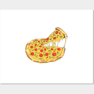 melted pizza Posters and Art